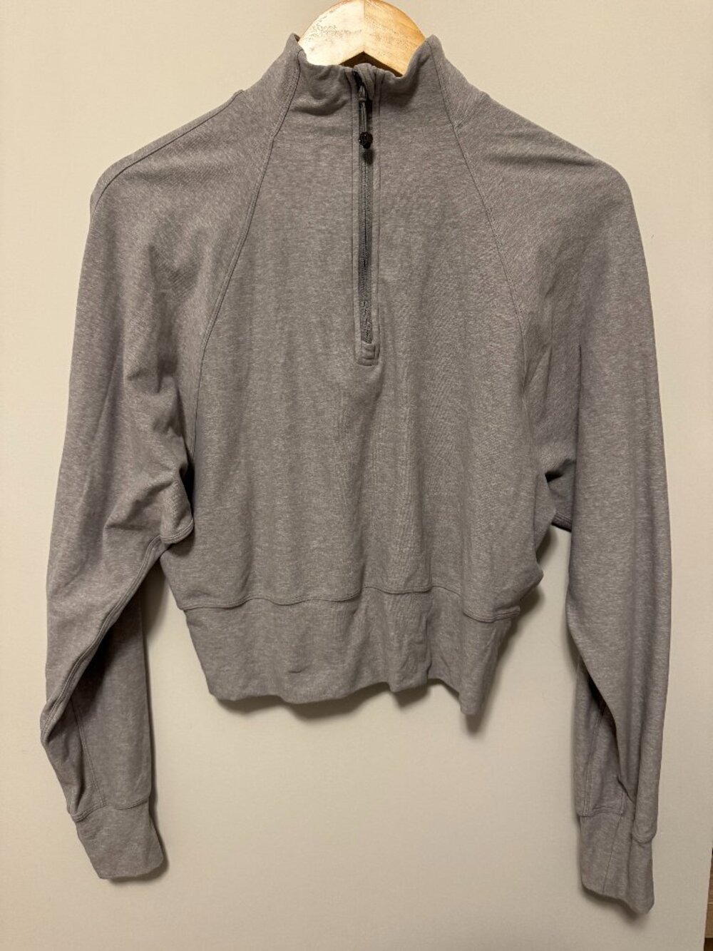 Lululemon Grey Cropped Half-Zip Pullover | Size 2
